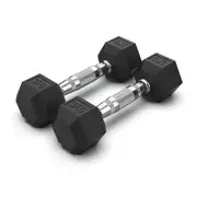 3kg x 2 Hex Rubber Coat Iron Dumbell Home Gym Strength Weight Commercial Grade