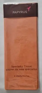PAPYRUS RARE TISSUE PAPER Solid Orange 8 Sheets Any Occasion