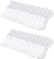 [Gendewiner] Cotton Trainer Socks for Womens and Mens No Show Ankle Low Cut Short Non Slip Liner Athletic Casual Invisible Multipack Socks, F_12 Pairs-White*12, Medium