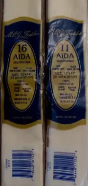AIDA CLOTH-M.C.G. TEXTILES -16 COUNT AND 11 COUNT-12" X 14" EACH