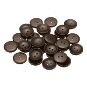 30pcs Wooden Sewing Button 25mm 2 Holes Round Craft Buttons, Deep Brown