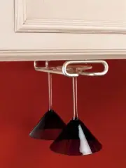 16" Wire Wine Glass Rack Hanger Holder Satin Nickel (Rev-A-Shelf)