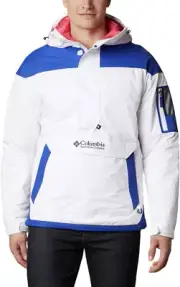 Columbia Men's Challenger 1/2 Zip Pullover Jacket, White/Lapis Blue , S