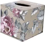 FONDOTIN Leather Tissue Box Holder Tissue Paper Holder Facial Tissue Box Cover for Home Office