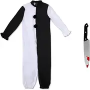 EQTGI 3Pcs Terrifier Killer Clowns Costumes Art the Clown Costume for Adults Halloween Movie Clown Outfit