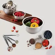 Wibsil Scratch Resistant German Bowl 4 Pcs Set with Measuring Cup & Spoon Set