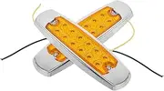 AKOOSY 2pcs High Brightness Electroplated LED Marker Lights for Trucks Trailers Multi Functional Side Lamps with Durable Construction Vehicle Signal Light Bar