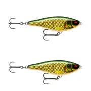 2x Rapala 12cm Twitchin' Rap Slow Sink Glidebait Fishing Lures - Scaled Roach