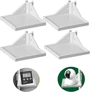 4 PCS Corner Shelf for Grow Tent, 16 mm Accessories, White Shelves for Hygrometer, Camera and Planting Equipment (Black/White, 4PCS)