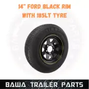 SUNRAYSIA BLACK 14" FORD WITH 185 LT TYRE ! Trailer Parts