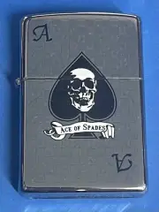 ZIPPO 2009 SKULL ACE OF SPADES POLISHED CHROME LIGHTER UNFIRED IN BOX V883