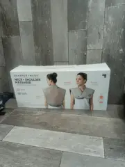 BRAND NEW! Sharper Image Neck and Shoulder Massager Wrap Heated Pain Relief Gray