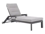 FurnitureOkay Mosman Aluminium Automatic Sunlounger - Charcoal