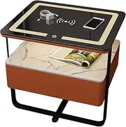 Durable Smart Nightstand, Smart Table, Smart Bedside Table with Wireless Charging and LED Lights, 1 Drawers Bedroom Cabinet (Color : Orange, Size : 48 x 40 x 50cm)