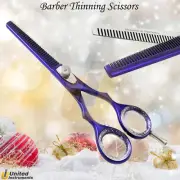 Purple Color Barber Scissors Dual Thinning Razor Rough Style Hairdressing Shears
