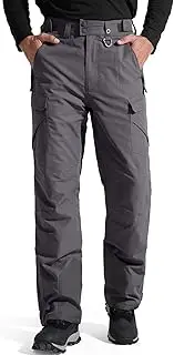 [FREE SOLDIER] Men's Waterproof Snow Insulated Pants Winter Skiing Snowboarding Pants with Zipper Pockets