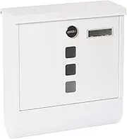 ARREGUI Chance E7001 Galvanised Steel Letter Box with Newspaper Holder, Post Box and Newspaper Box, Size M (DIN A4) Wall-Mounted Letter Box with Newspaper Compartment, Name Plate, White