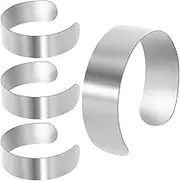 WELANE Bracelet Core, 4 PCS Stainless Steel Bangle Blanks for Jewelry Making, Customizing Bangle (16 X 2cm/6.29 X 0.78in)