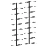 Wall-mounted Wine Racks for 18 Bottles 2 pcs Black Iron vidaXL