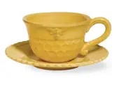 HONEYCOMB BEE TEACUP & SAUCER-SET OF 4!