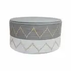 AMBON NATURAL RATTAN COFFEE TABLE SOLID GREY TOP/SOLID WHITE BASE/W PATTERN