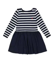 [Polo Ralph Lauren Kids] Polo Ralph Lauren Kids Striped cotton jersey dress Y 1,5-2 blue