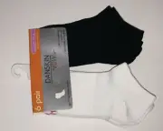 Danskin Now Girls No Show Socks 6 Pairs Size M ( 10.5 - 4 ) Black White New