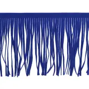 2 Yards 6 Inch PU Leather Fringe Trim DIY Tassel Fringe for Sewing, Navy Blue