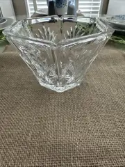Vintage Gorham Avon 1995 Cut Crystal Serving Gravy Bowl Candy Berry Dish hexagon
