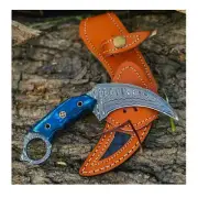 Handmade Damascus karambit knife with sheath | Survival knife | Fixed blade