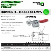 10-Pack 60lb U-Bar Straight Base Horizontal Clamps: Reliable Fixture Solution
