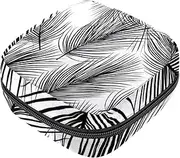 Period Bag,Sanitary Napkin Storage Bag,Black Palm Leaf,Tampon Bag for Purse