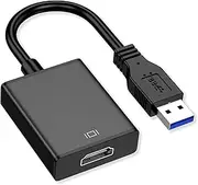 USB to HDMI Adapter, USB 3.0/2.0 to HDMI 1080P Video Graphics Cable Converter with Audio for PC Laptop Projector HDTV Compatible with Windows XP 7/8/8.1/10.[Not Support Chromebook]