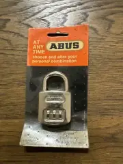 ABUS 160/40 Combination Padlock 2” Rectangle Silver Chrome New In Package