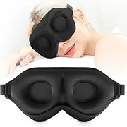 ZQQO Sleep Mask Blackout for Men Women - 3D Black Eye Mask for Sleeping as Mini Travel Essentials 100% Light Blocking Sleeping Mask with Soft Breathable Zero Eye Pressure Perfect for Side Sleepers