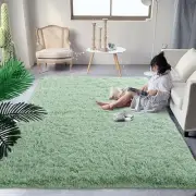 Fluffy Area Rug 5x8 Green, Ultra Soft Shaggy Plush Carpet for Living Room