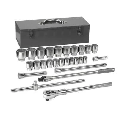 3/4 in. Drive 12-Point SAE 24-Tooth Ratchet and Socket Tool Set 27-Piece