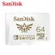 SanDisk 64G microSDXC UHS-I 任天堂Switch專用記憶卡 (SD-SQXAT-64G) 傳輸速率高達 100MB/s