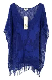 Ladies AUTOGRAPH Royal Blue Macrame Swim Kaftan Dress Size M/L Plus (20-24)