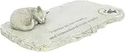 Yardwe Pet Memorial Stones Resin Cat Tombstone Outdoor Pet Figurine Kitten Grave Marker Decor