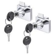 Glass Cabinet Door Lock, for Hinged Glass Display Case Keyed Alike 2Pcs