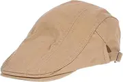 [DEARMAMY] 1920s Mens Hat Newsboy Cap Breathable Cotton Beret Mens Newsboy Hat Cap Stylish Decorative Hat Khaki