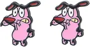 [DEZHAN] Cartoon TV Show Courage Cowardly Dog Earrings Stud, Metal Ear Stud for Girls Women and Men, Zinc, No Gemstone