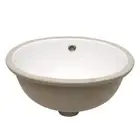 Logmey Undermount Bathroom Vessel Sink 16.5" Ceramic Oval White w/ Overflow