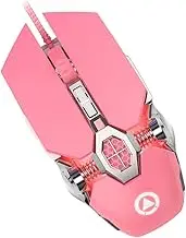 Angoily 1Pc Pink Mouse Silent Wired Mouse with Breathing Light Dpi for Precision Control for Office and Gaming Use