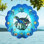 Wind Spinners 3D Sea Turtles Metal Wind Spinners 12 inch Hanging Wind Spinner...