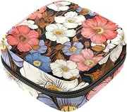 Period Bag,Sanitary Napkin Storage Bag,Colored Blossom Blue Red,Tampon Bag for Purse