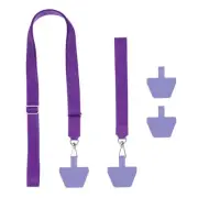 2Pcs Phone Lanyard with Wrist Strap and 4 Patches, Purple