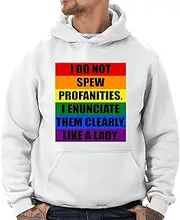[Generic] Humorous for Women Who Speak Clearly and Refrain from Profanity Gray and Muticolor Unisex Hoodie