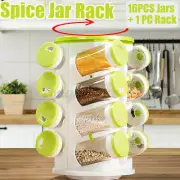 Spice Rack 16-Jar Revolving Countertop Spice Rack Storage Organization